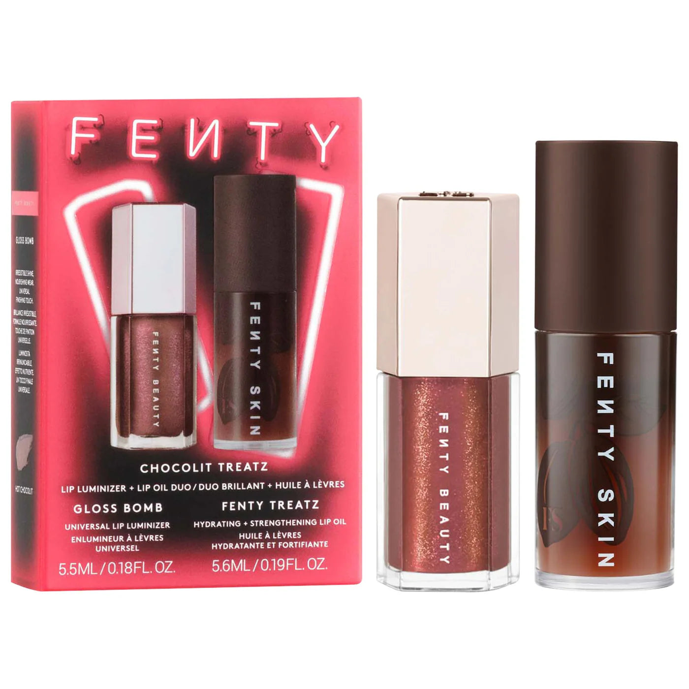 Sobre pedido: Fenty Beauty by Rihanna Chocolit Treatz Lip Luminizer + Lip Oil Duo